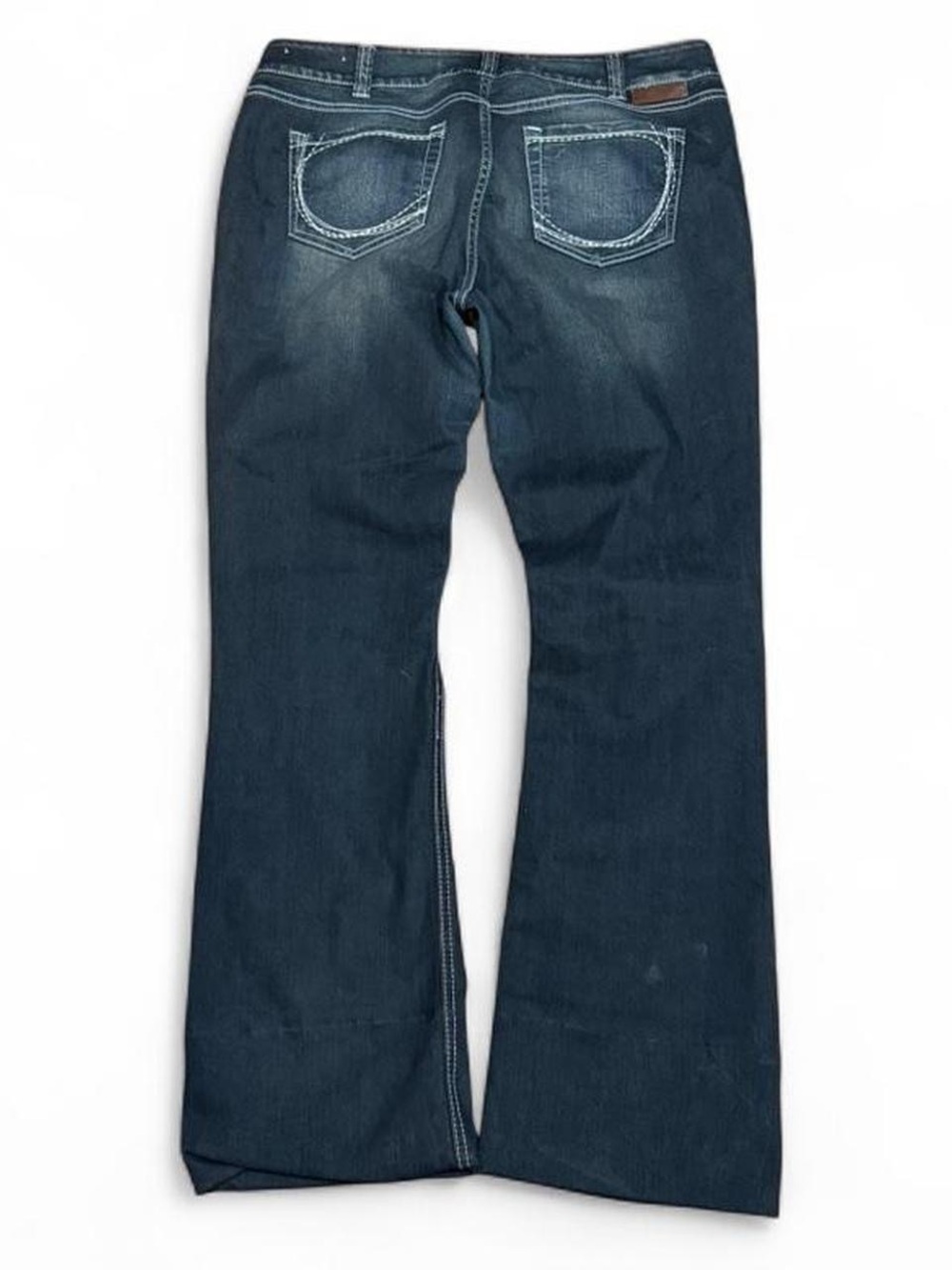 Y2K Brody Jeans Faded Embroidered Mid Rise Bootcut Flared Jeans